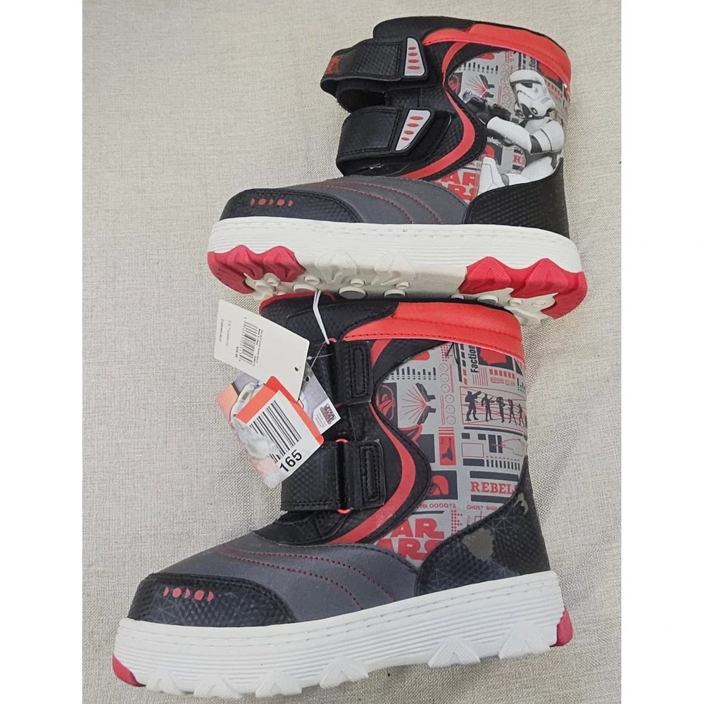 Star Wars Stormtrooper Winter Snow Boots‎ Red Black Boys Size 4